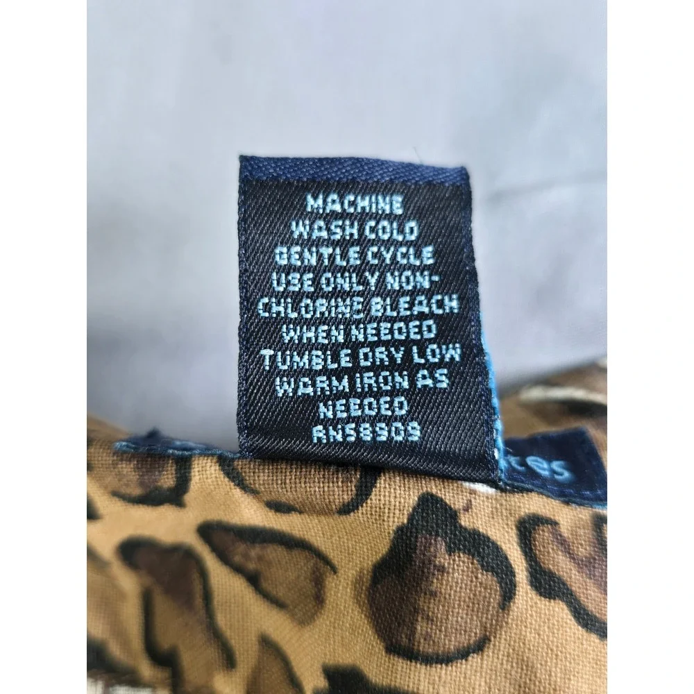 Westbound Petites Animal Print A-Line Skirt Brown‎ Leopard Tiger Cotton PXL